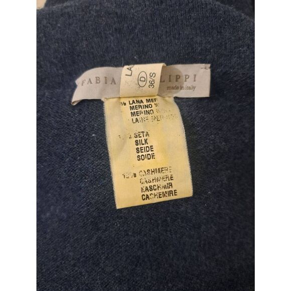 Fabiana filippi women small ITALIAN SILK CASHMERE cowl neck sweater dress blue - Picture 5 of 6